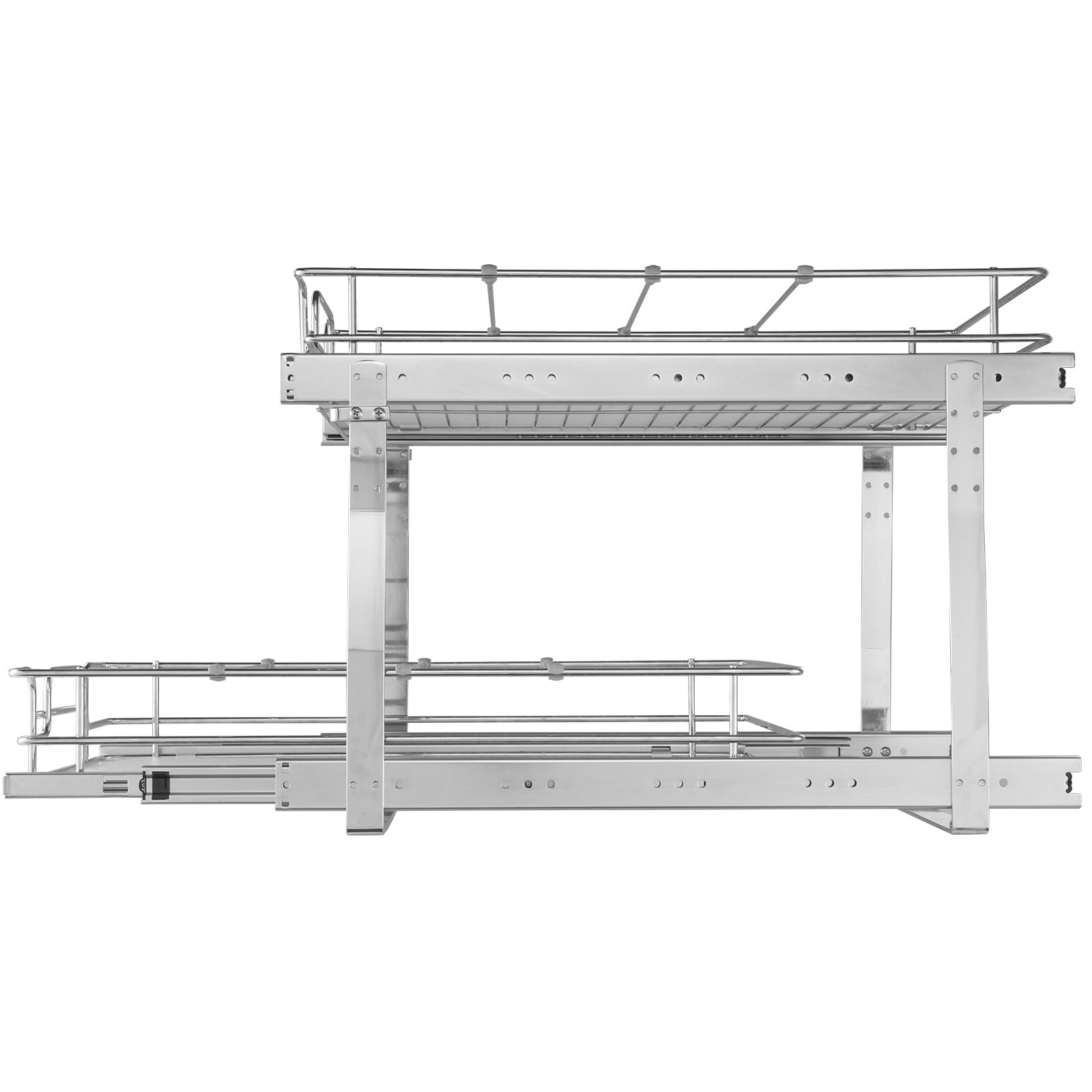 2-tier Pull-out Cabinet Organizer Heavy-duty Sliding Shelf System_voghion.com
